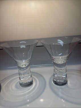 Krosno VERVE Bubble Stem Martini Glasses -pair of two